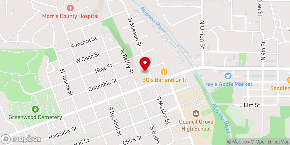 Map showing location of United Methodist Church