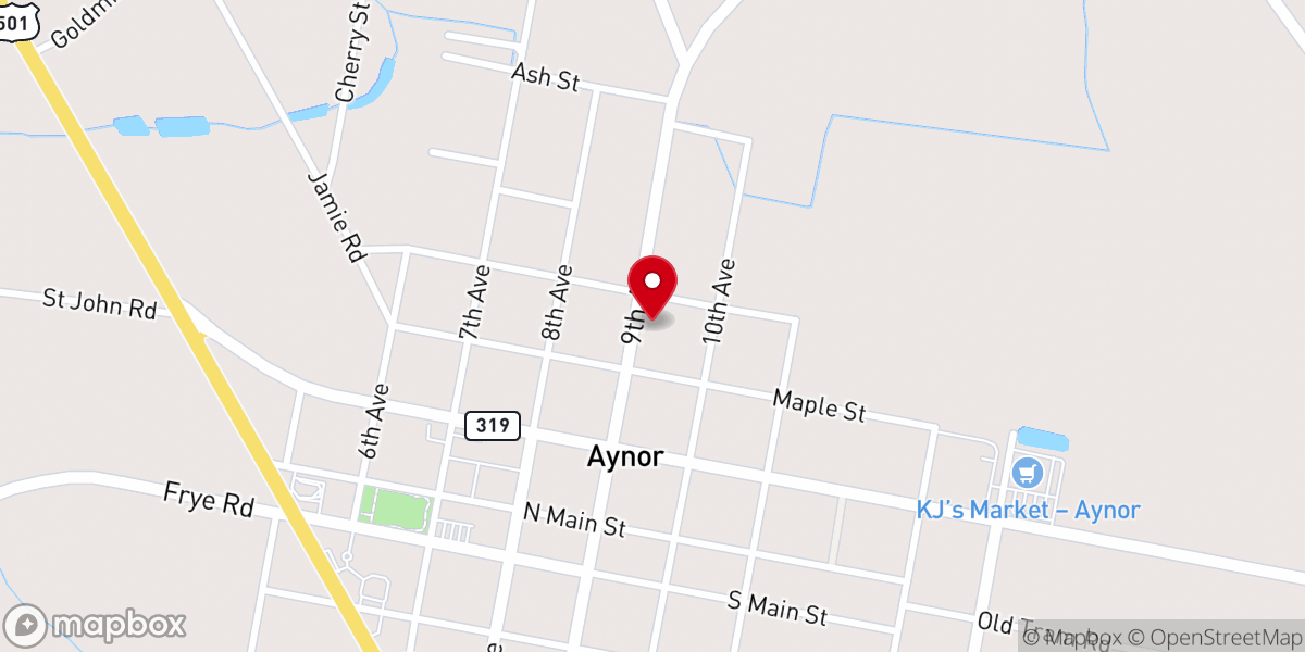 Map showing location of Aynor Pentecostal Holiness