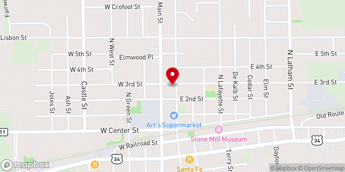 Map showing location of First Apostolic Church