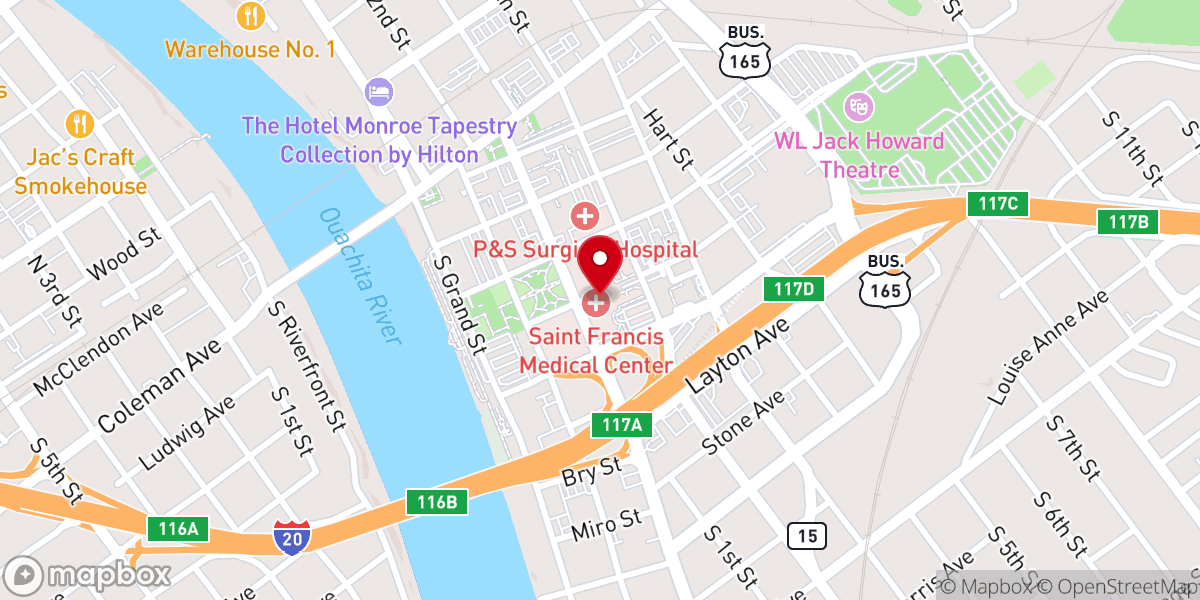 Map showing location of Saint Francis Church