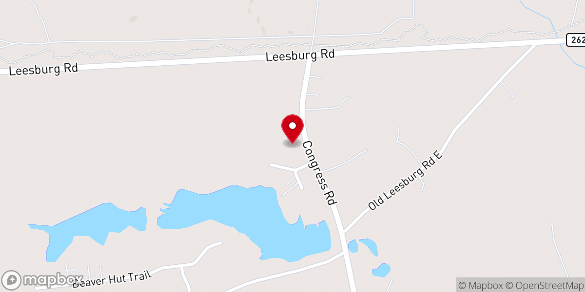 Map showing location of Oak Grove Free Will Baptist Church