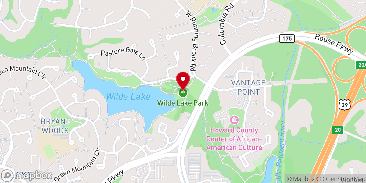 Map showing location of Wilde Lake Park