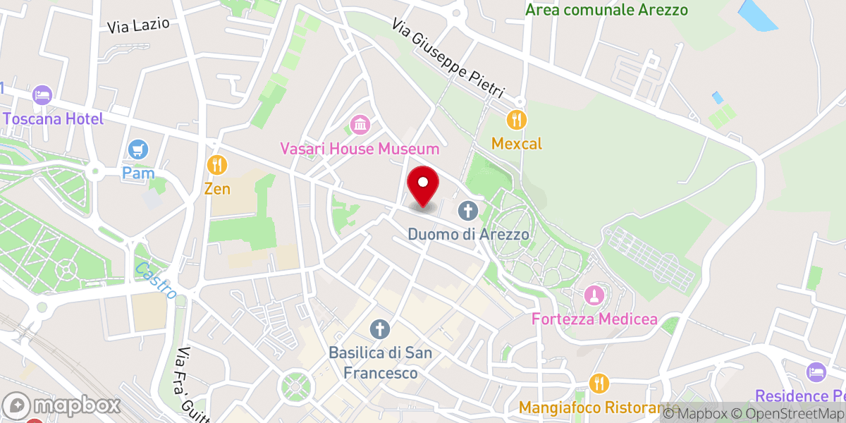Map showing location of Ufficio Pellegrinaggi Diocesi Arezzo-Cortona-Sansepolcro