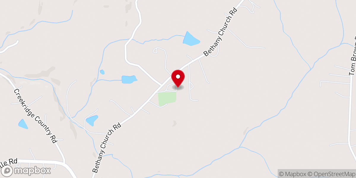 Map showing location of Bethany Community Methodist Church