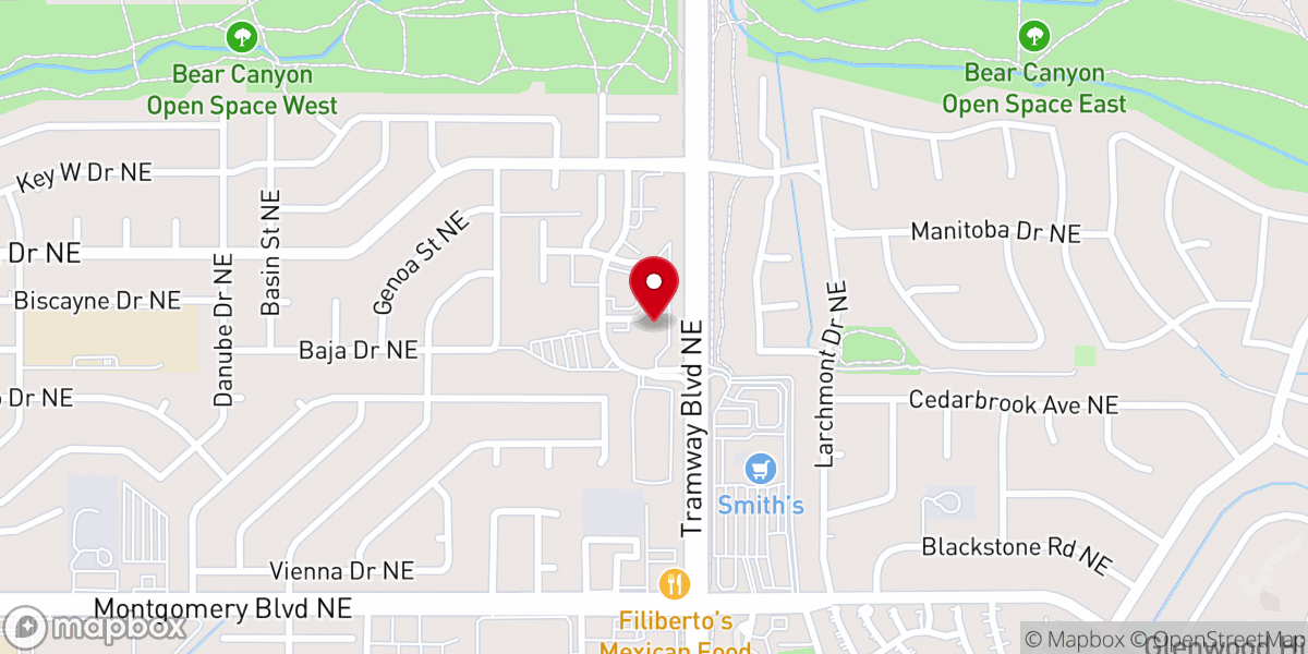 Map showing location of Tramway Community Church