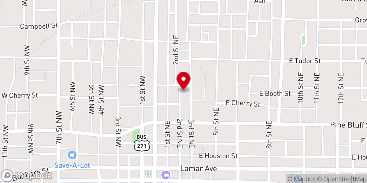 Map showing location of St Paul Baptist Church