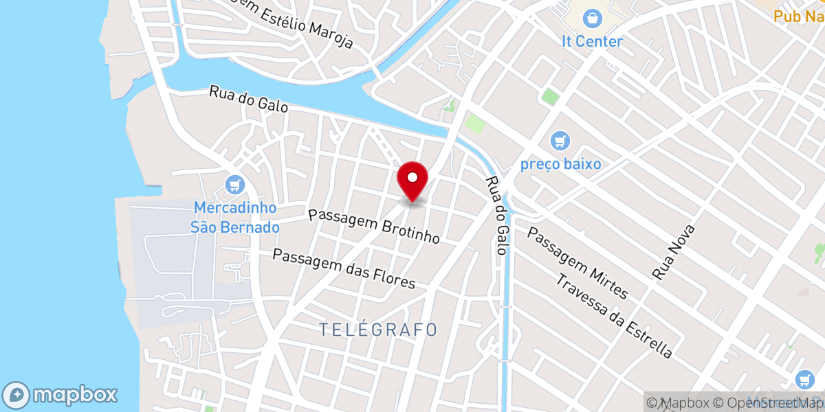 Map showing location of Igreja Universal