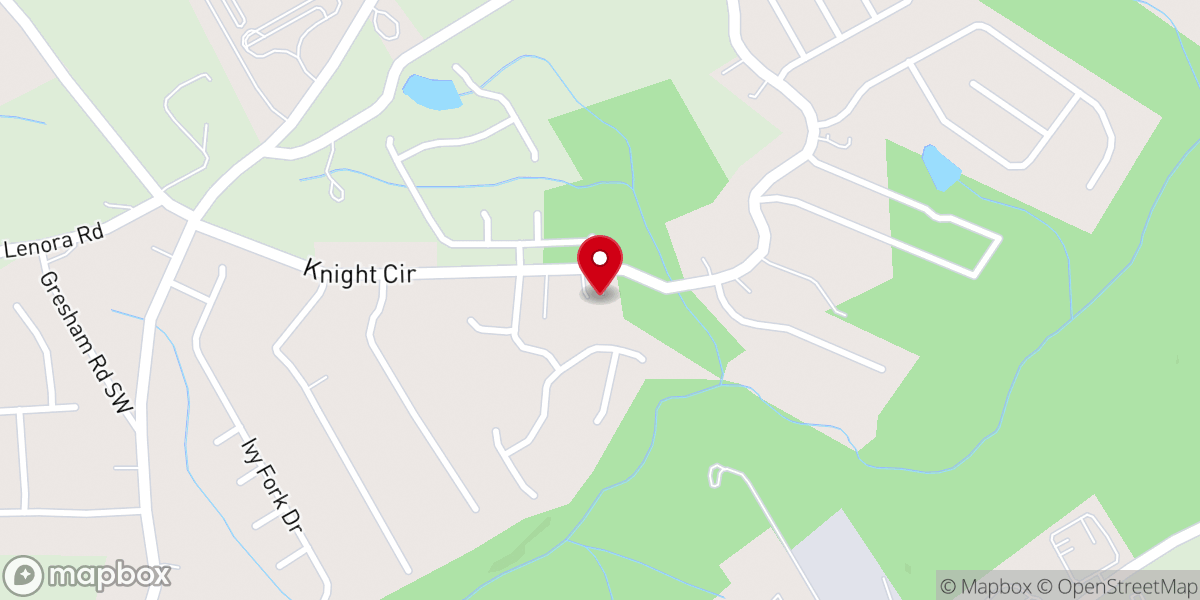 Map showing location of Rosebud Baptist Church