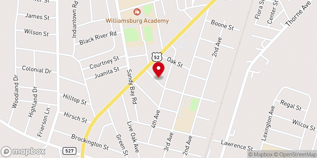 Map showing location of Kingstree Church of God