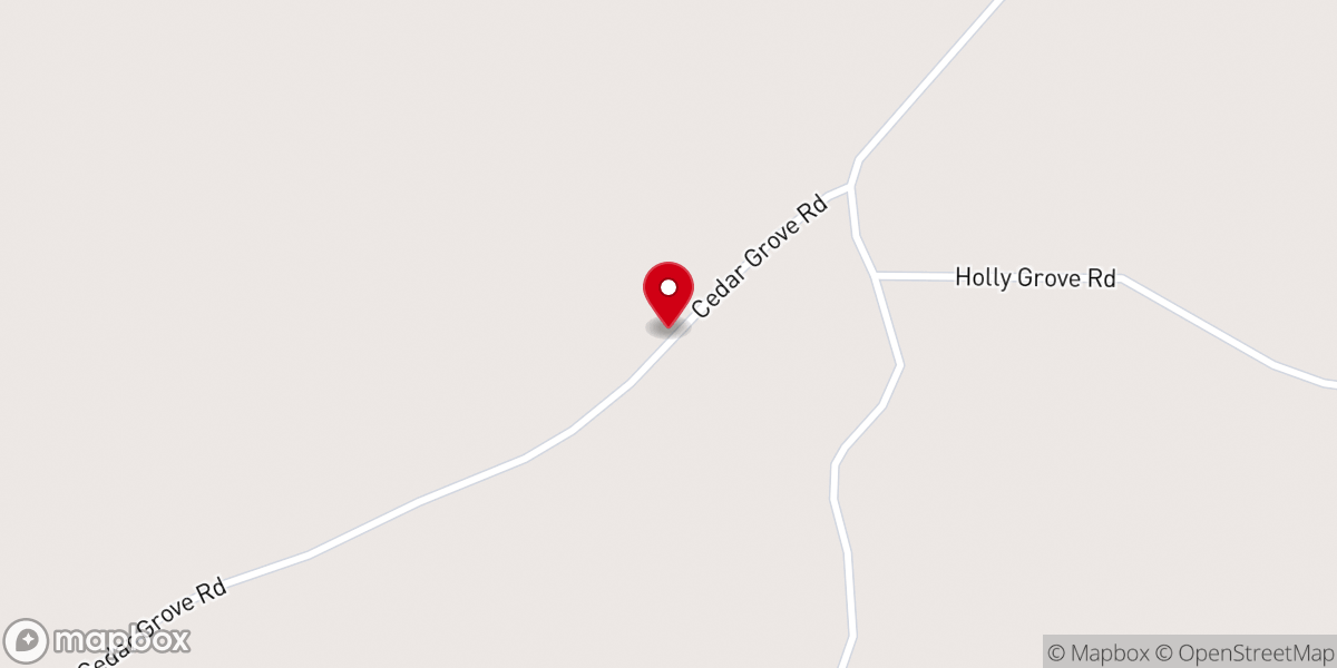 Map showing location of Cedar Grove Baptist Church