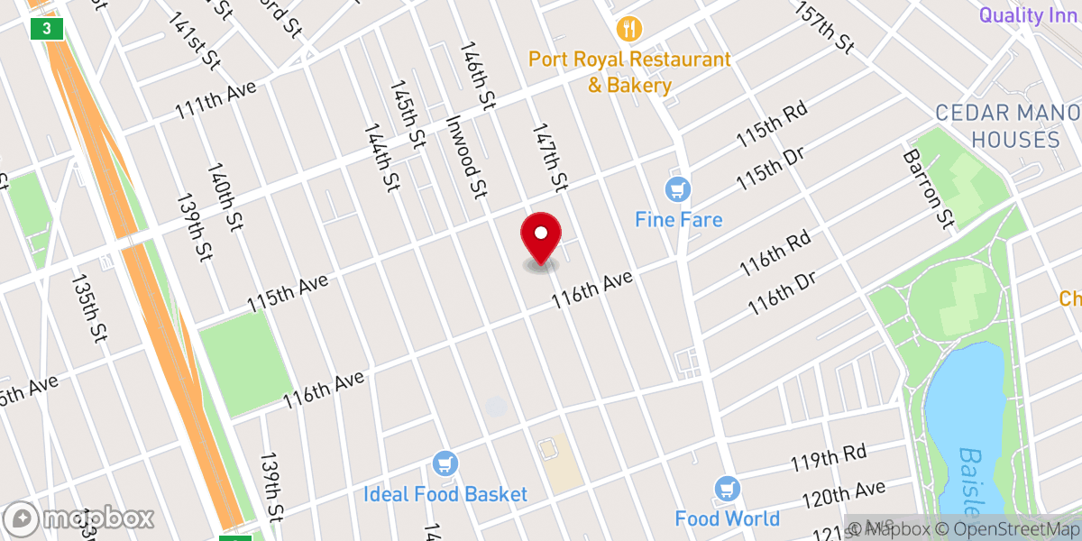 Map showing location of Christ Gospel Church of Queens Ny Inc