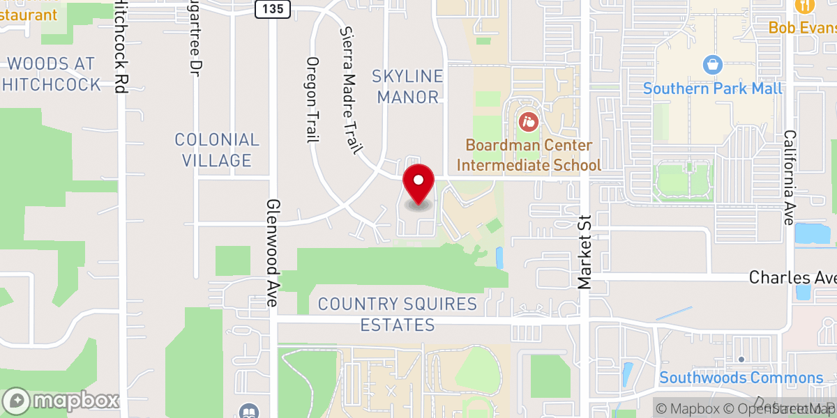 Map showing location of Westminster Presbyterian Church