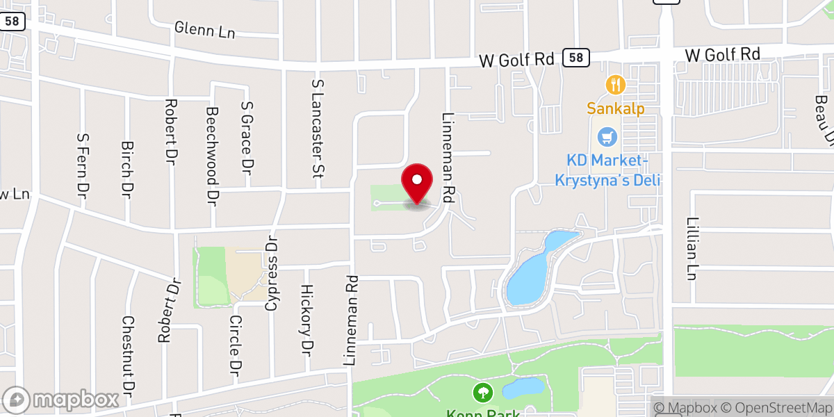 Map showing location of St. John Lutheran Church