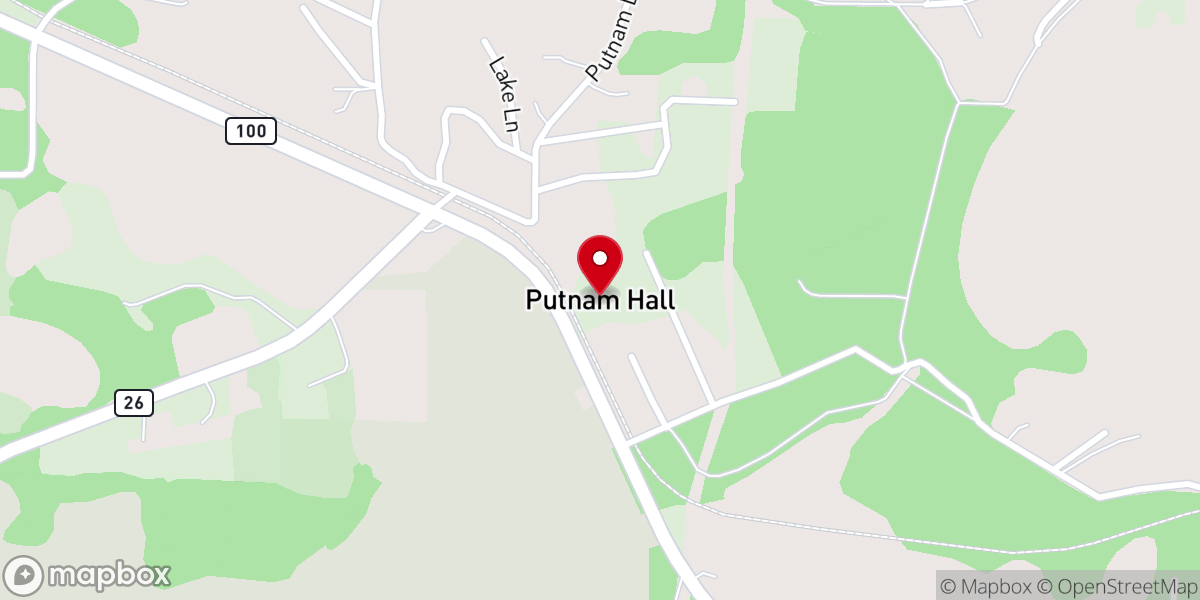 Map showing location of Putnam Hall