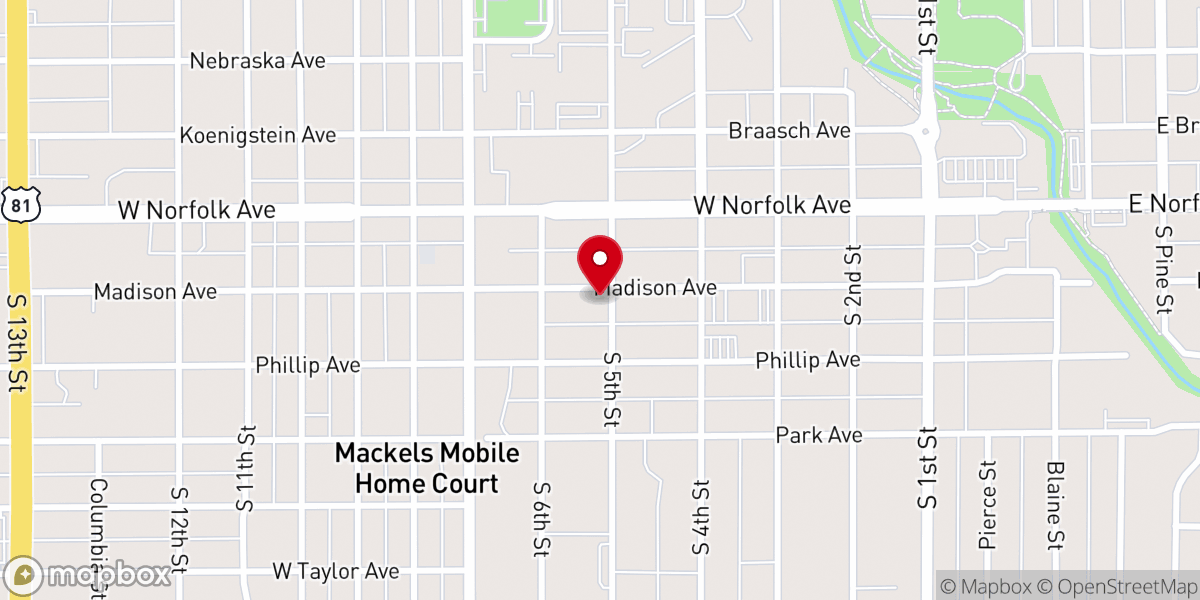 Map showing location of Sacred Heart of Jesus Catholic Church