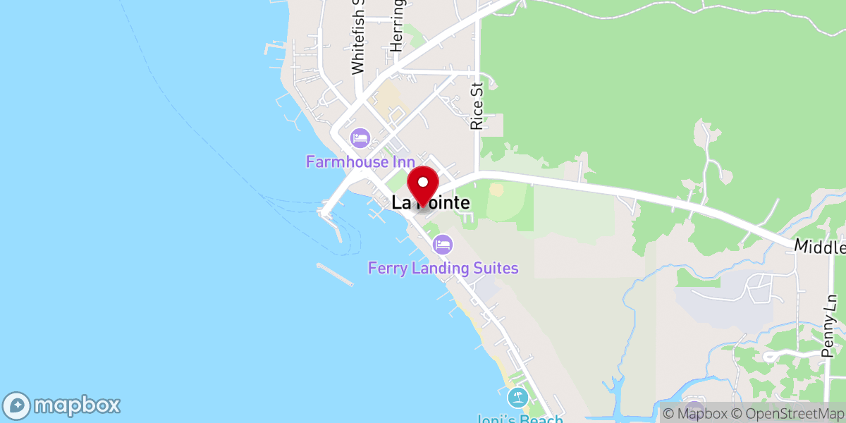 Map showing location of Madeline Island Chamber of Commerce