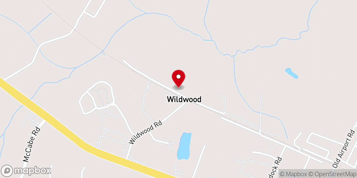 Map showing location of Wildwood Presbyterian Church