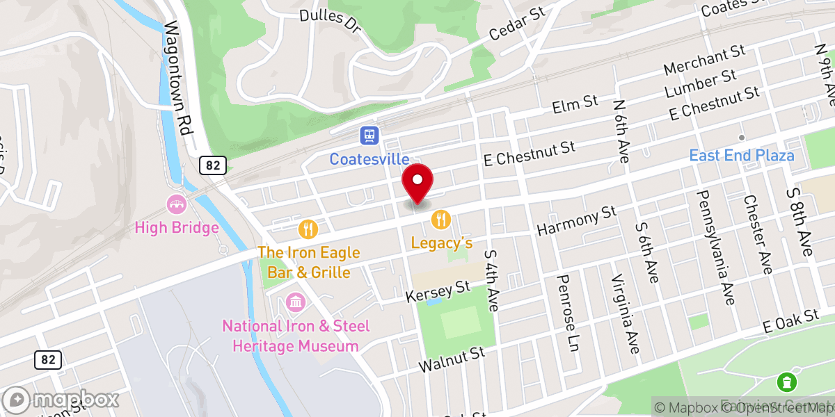 Map showing location of Episcopal Church of the Trinity