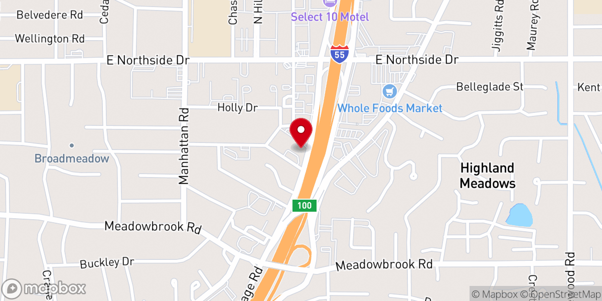 Map showing location of Christ Lutheran Church