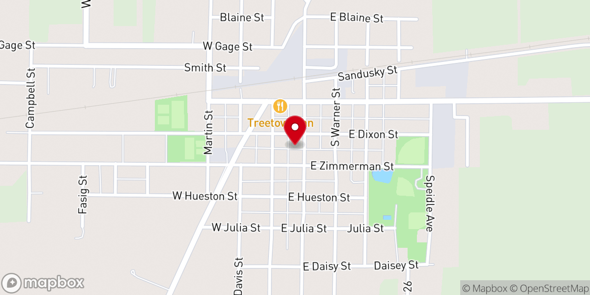 Map showing location of Forest United Methodist Church