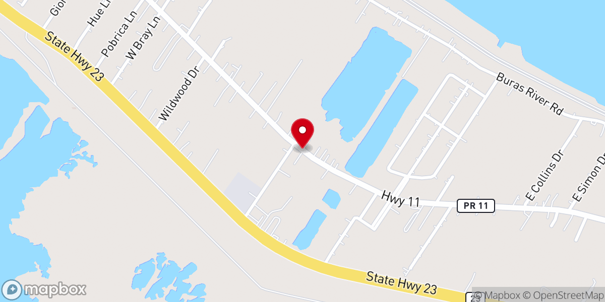 Map showing location of Buras-Triumph