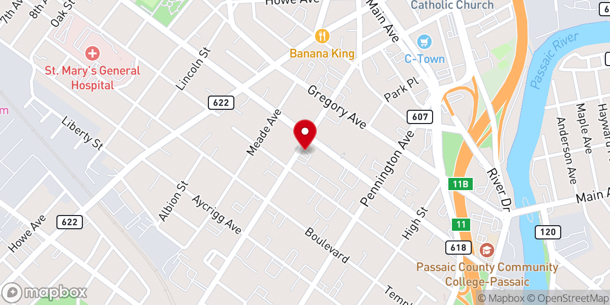 Map showing location of First Spanish Baptist Church