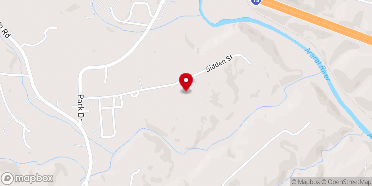 Map showing location of Mayberry Meadows Weddings & Events