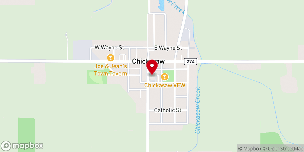 Map showing location of Precious Blood Catholic Church