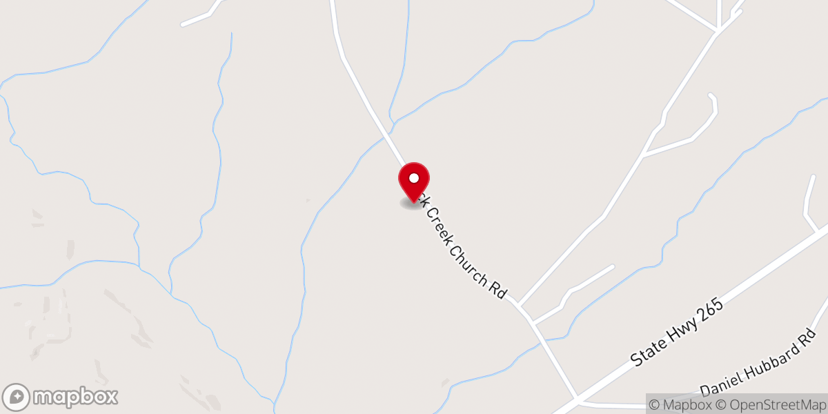 Map showing location of Black Creek Church