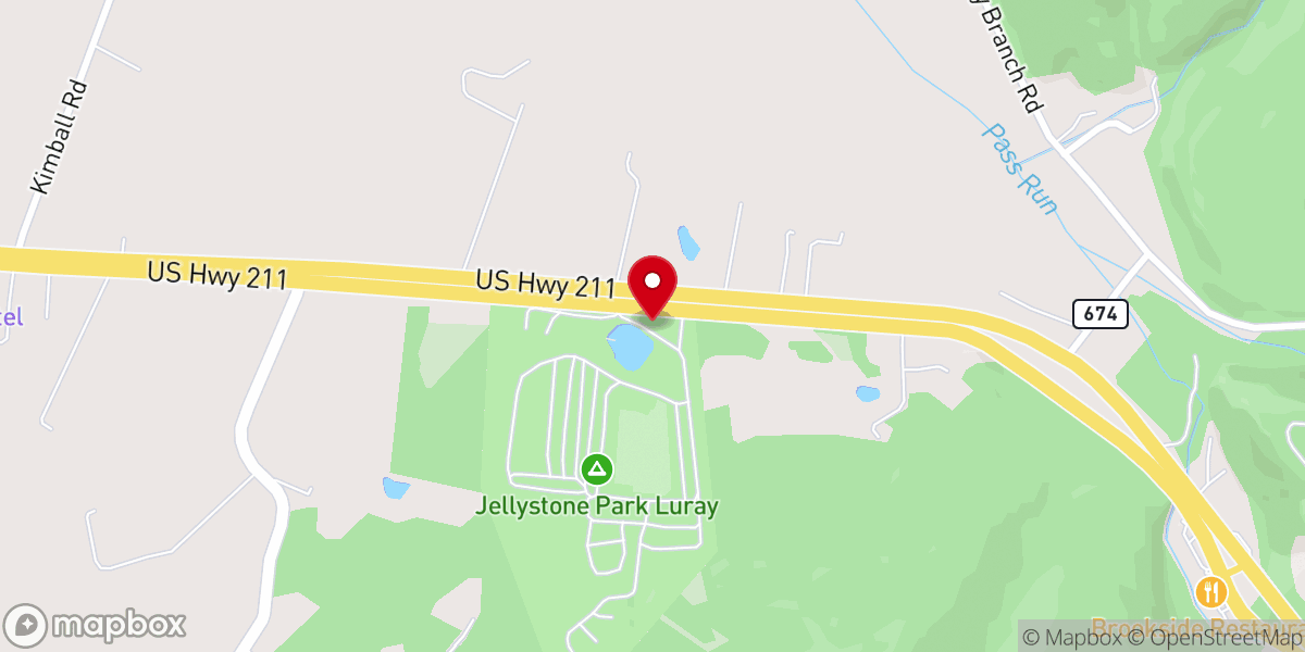 Map showing location of Jellystone Park™ Luray