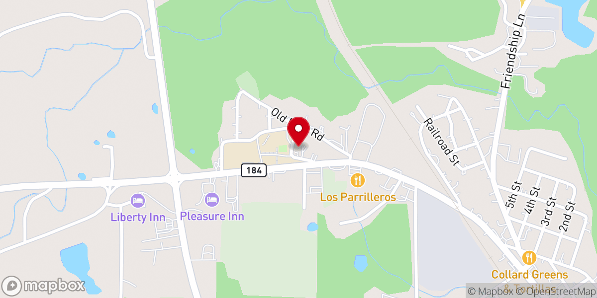 Map showing location of Monticello First Baptist Church