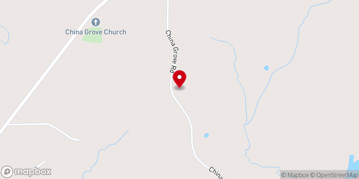 Map showing location of China Grove Church of Deliverance