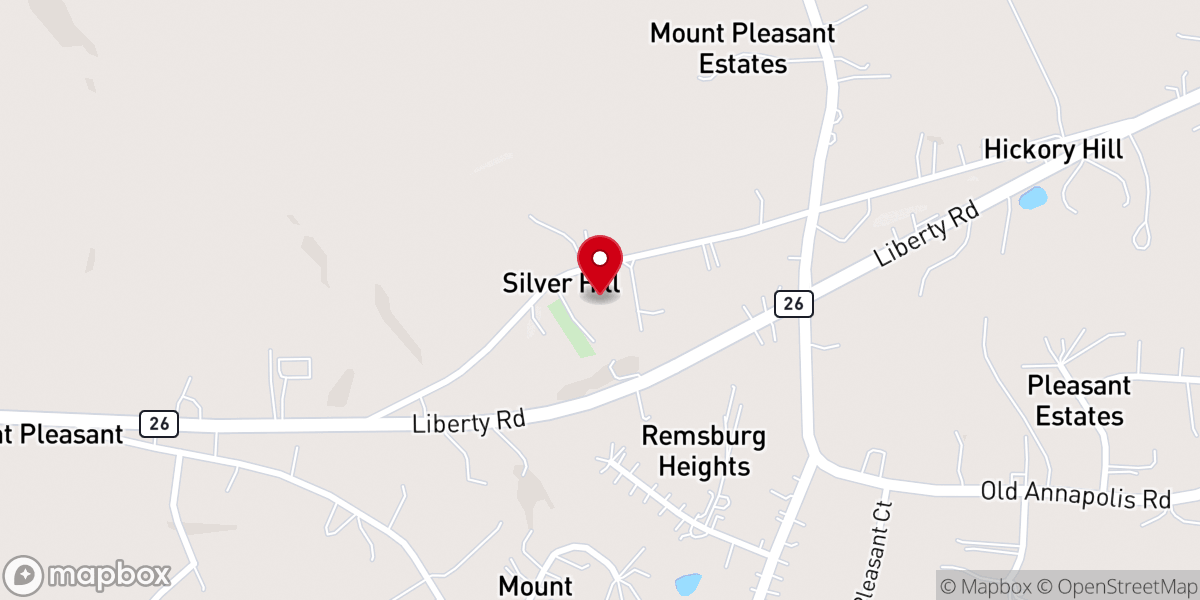 Map showing location of Silver Hill Church