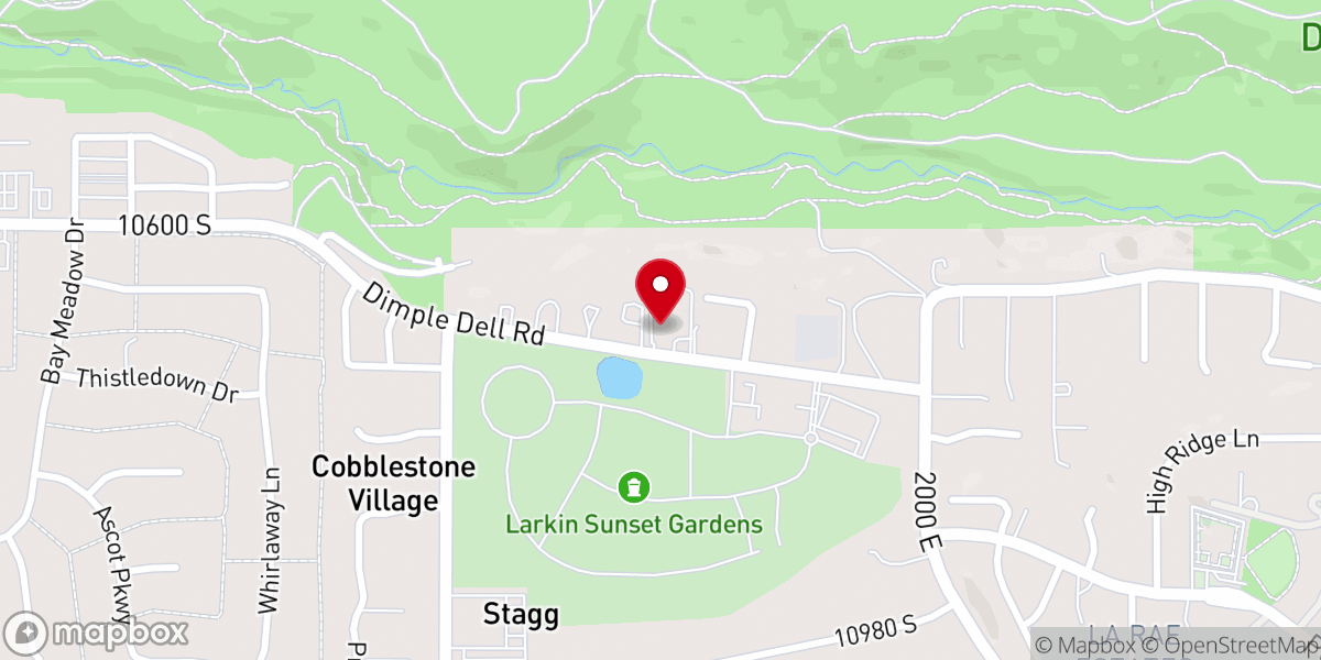 Map showing location of Sandy Ridge Church