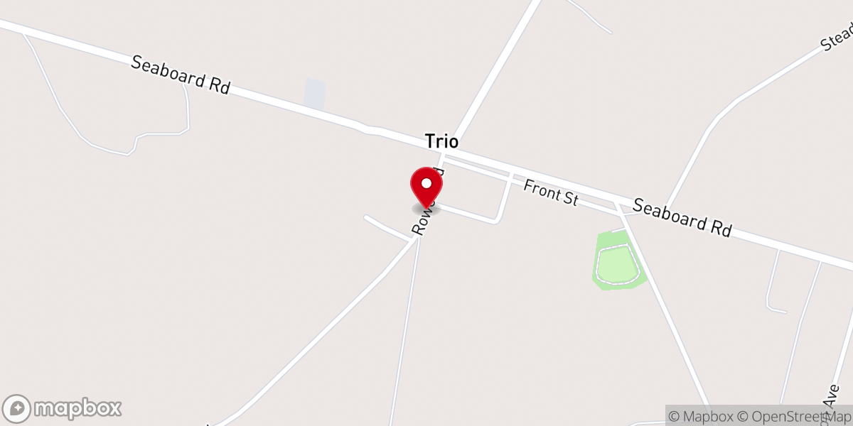 Map showing location of Trio Church