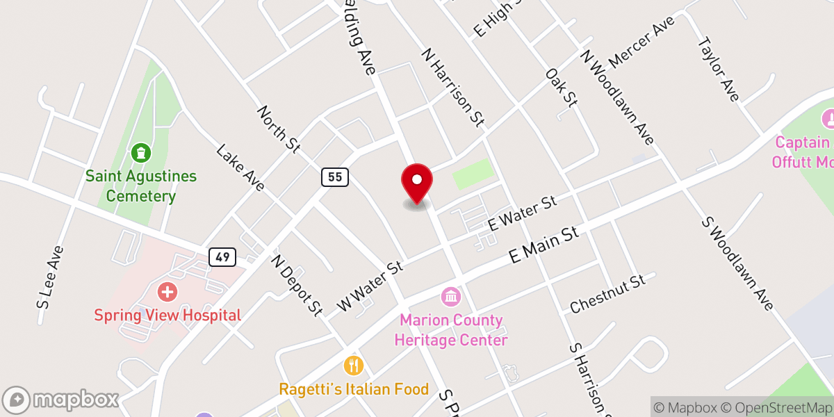 Map showing location of Lebanon Methodist Church