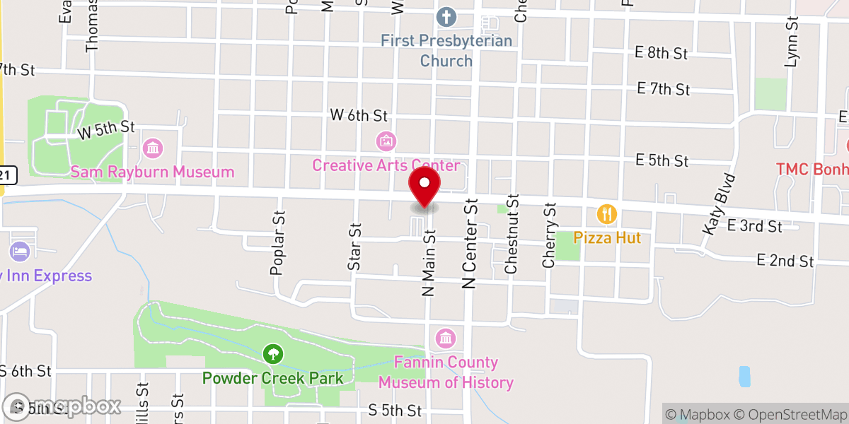 Map showing location of Panther Row Eatery