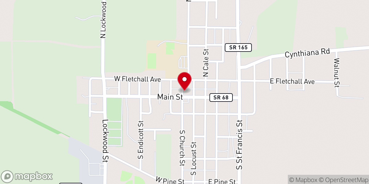 Map showing location of Poseyville Service Center