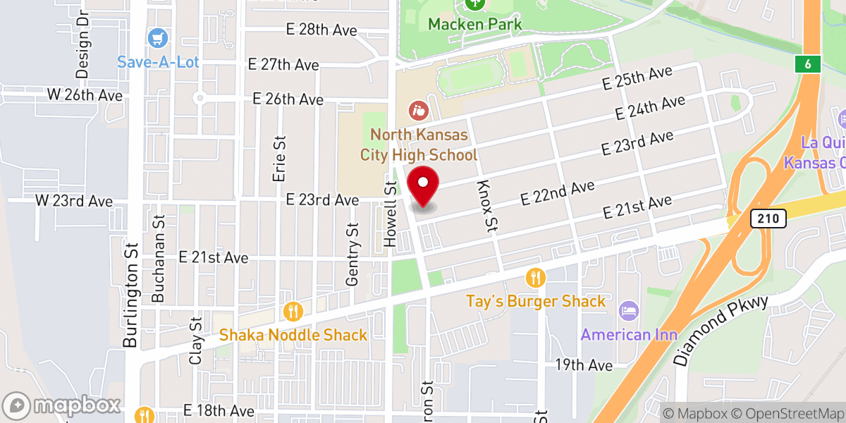 Map showing location of Northtown Trinity Church
