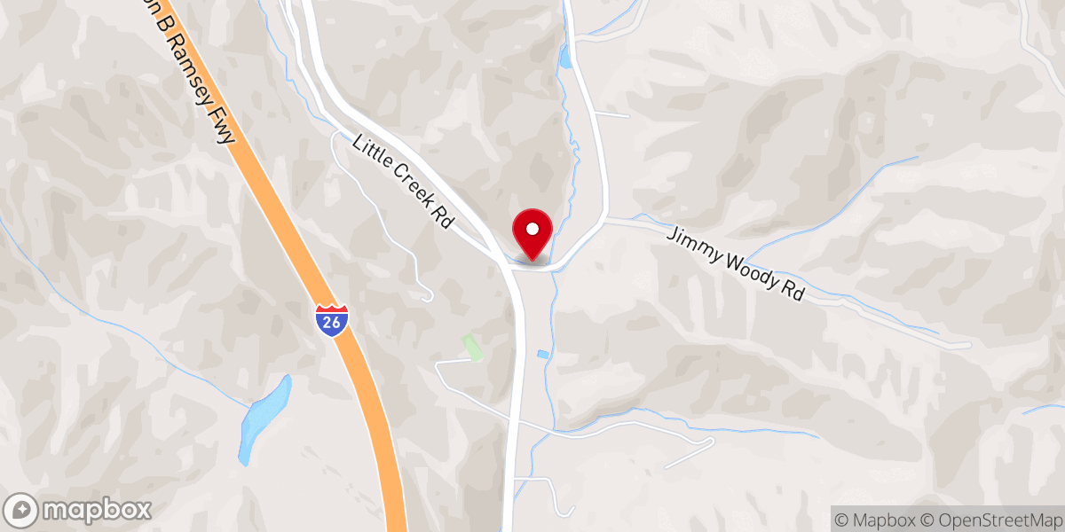 Map showing location of Little Creek Church