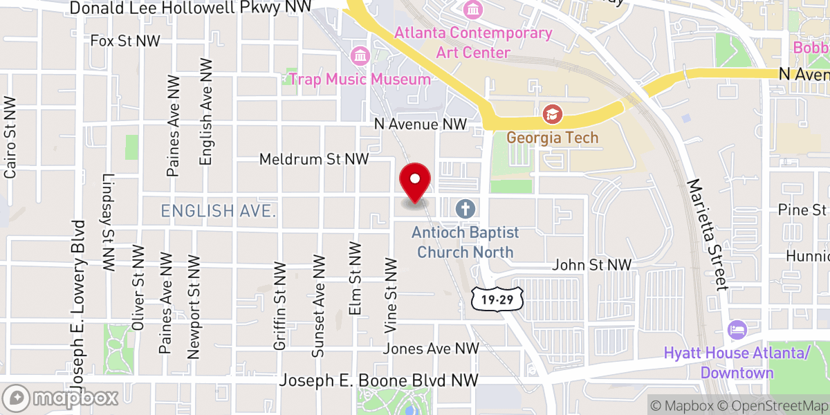 Map showing location of New Lily of the Valley Missionary Baptist Church