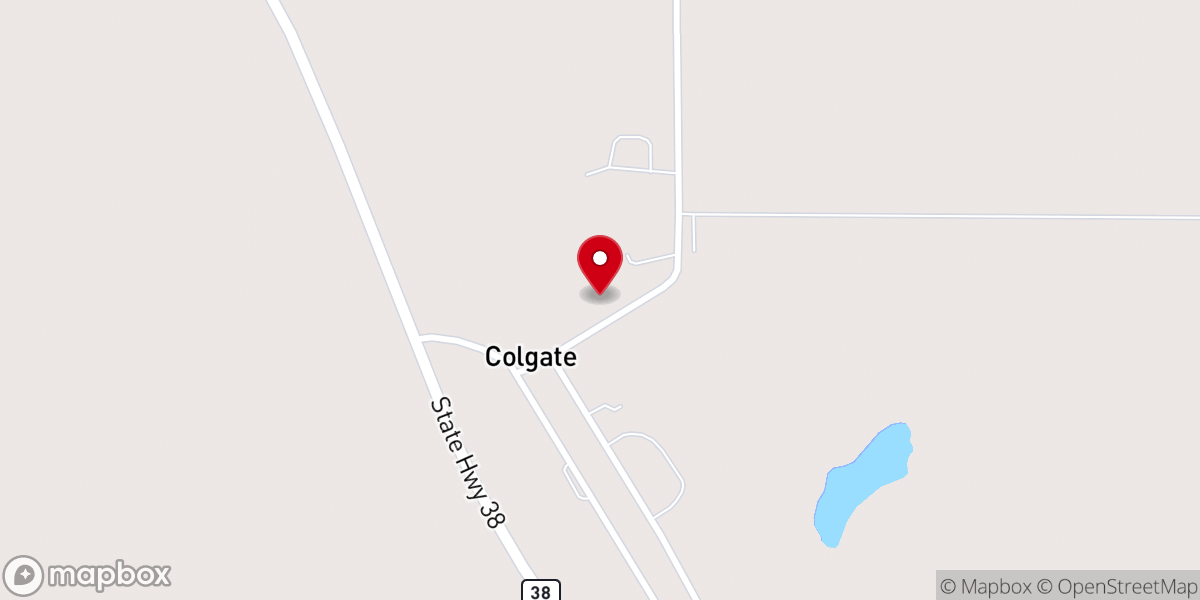 Map showing location of Colgate Presbyterian church