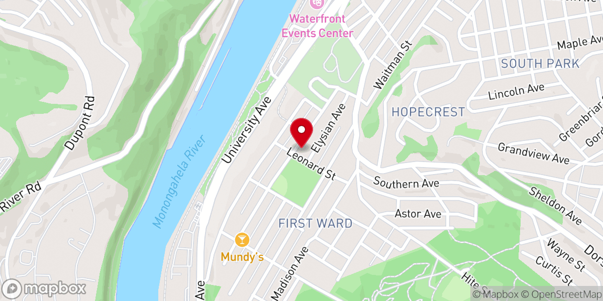 Map showing location of Morgantown Chinese C&MA Church