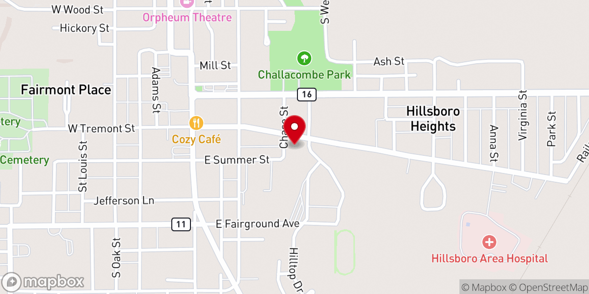 Map showing location of Our Saviors Lutheran Church