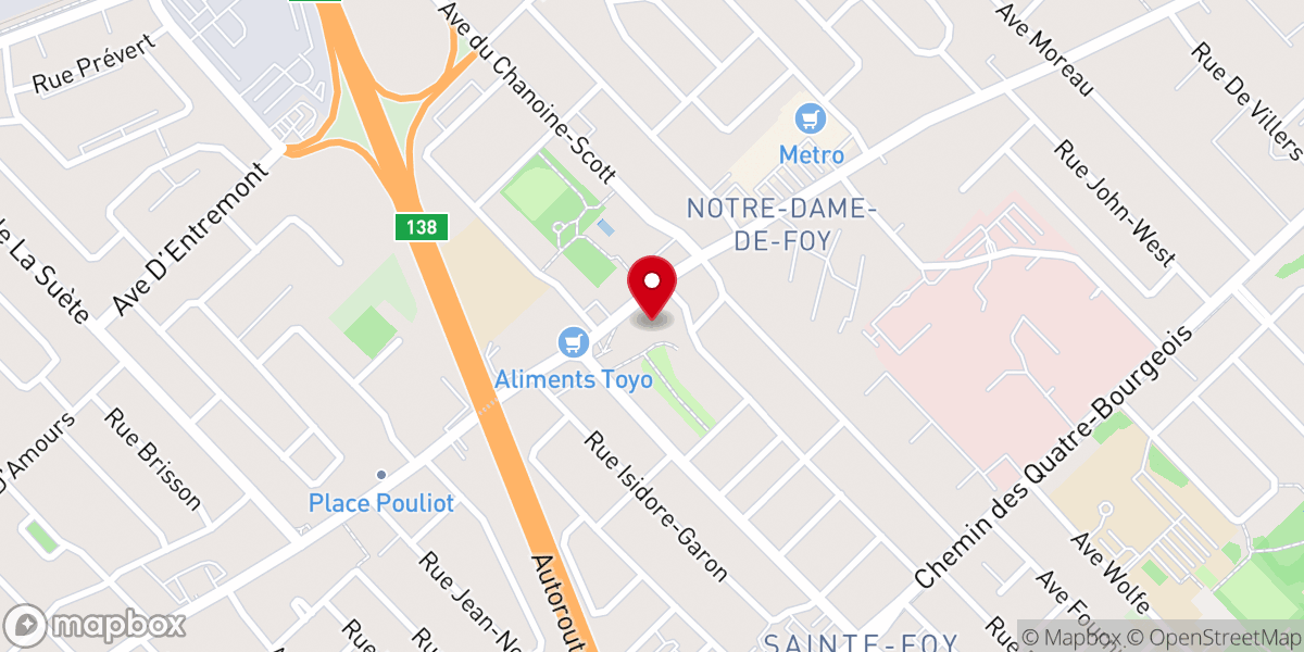Map showing location of Centre d'interprétation historique de Sainte-Foy