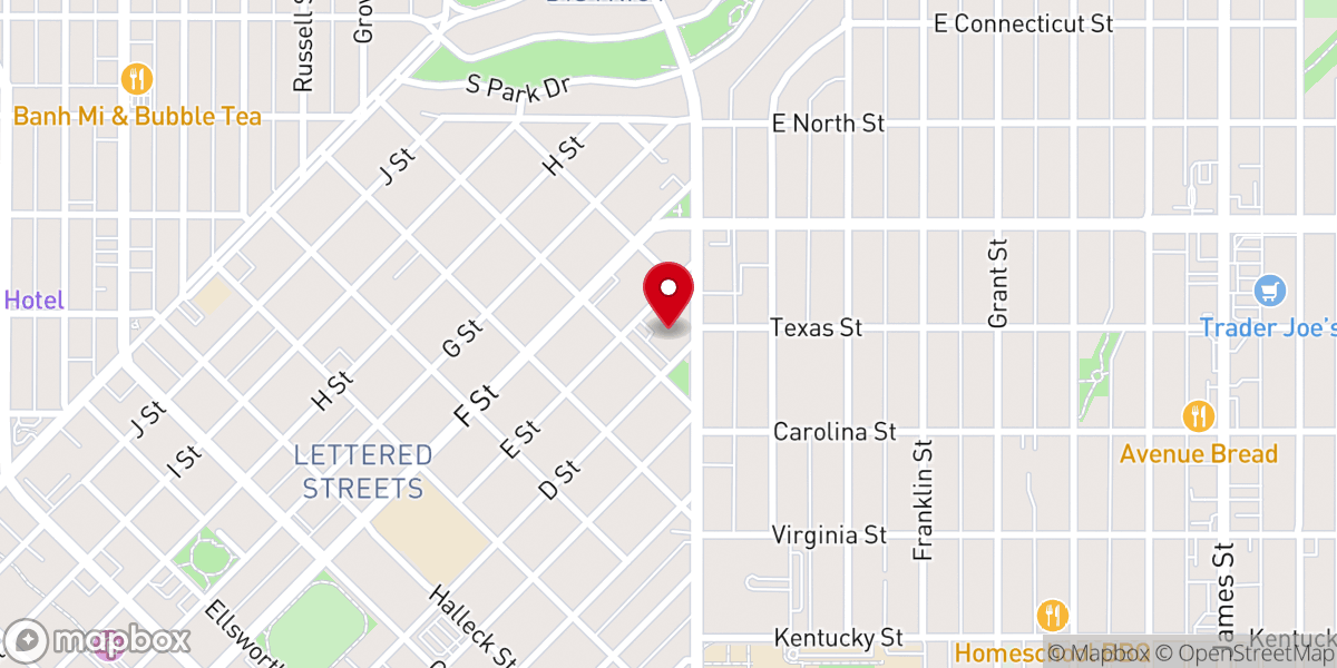 Map showing location of First Congregational Church
