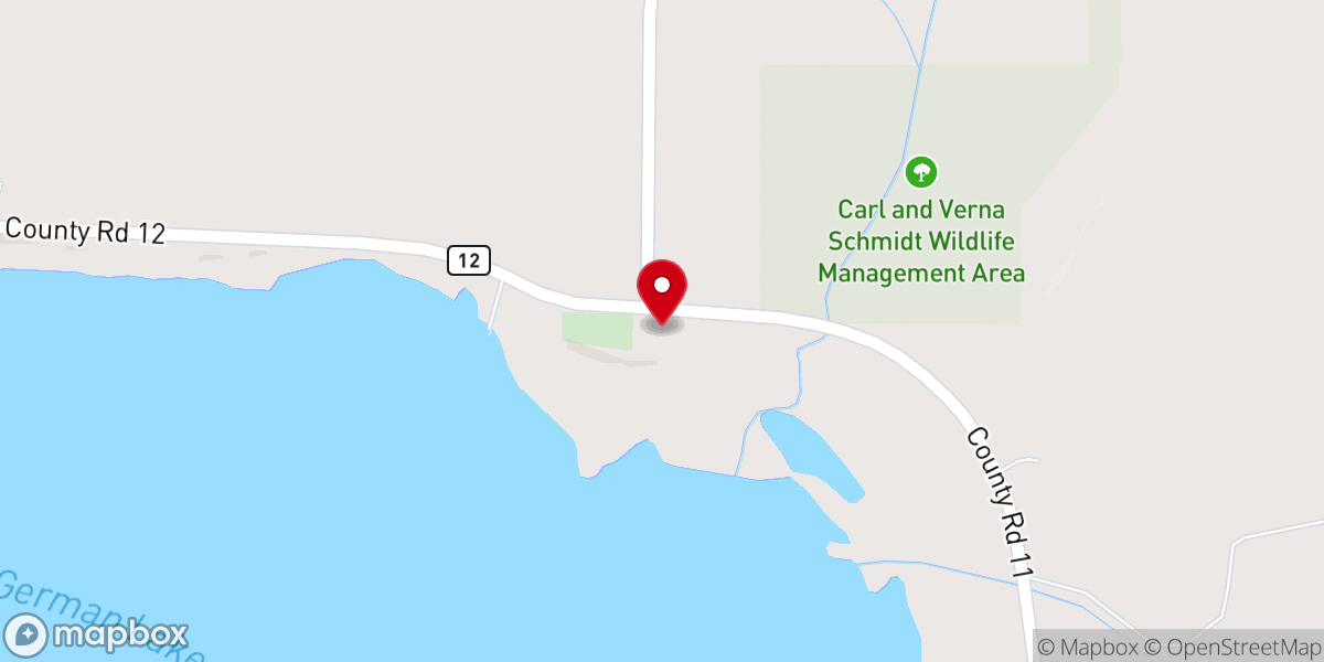 Map showing location of St. Paul's Lutheran Church of German Lake