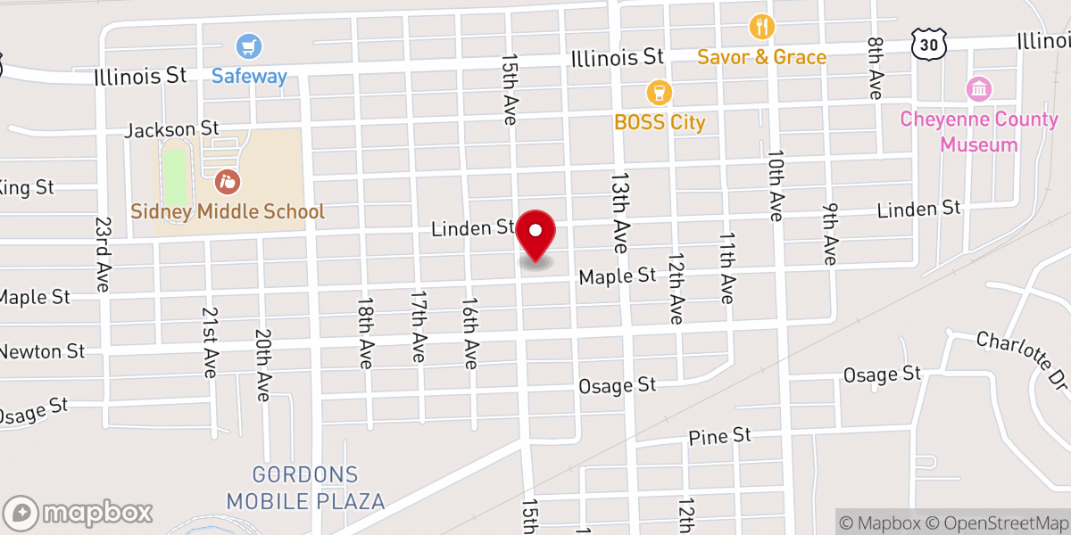 Map showing location of Saint Pauls Lutheran Church