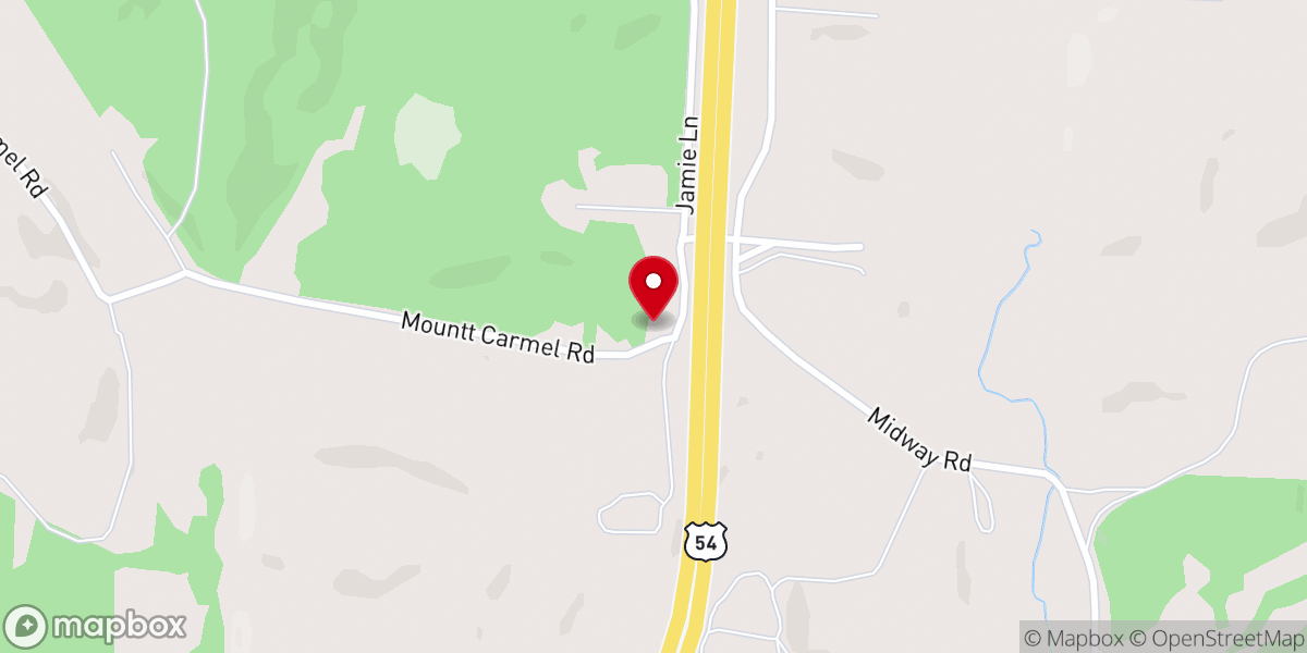 Map showing location of Flatwoods Baptist Church