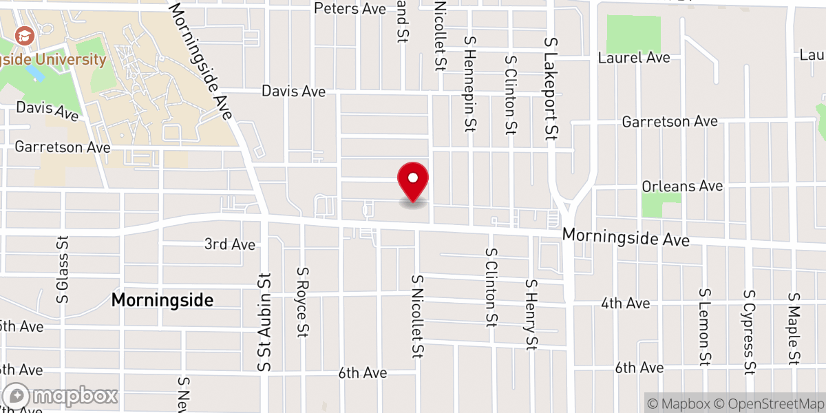 Map showing location of Morningside Presbyterian Church